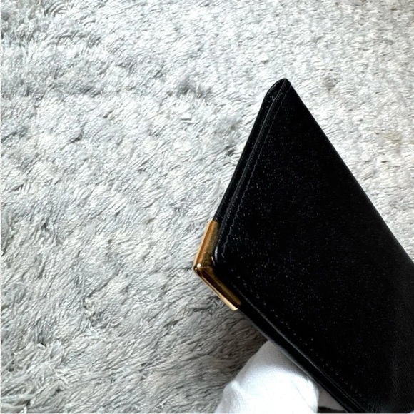 Yves Saint Laurent Black Wallet with Gold Accents - Picture 5 of 12